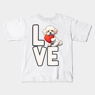 Love Bichon Frise Kids T-Shirt